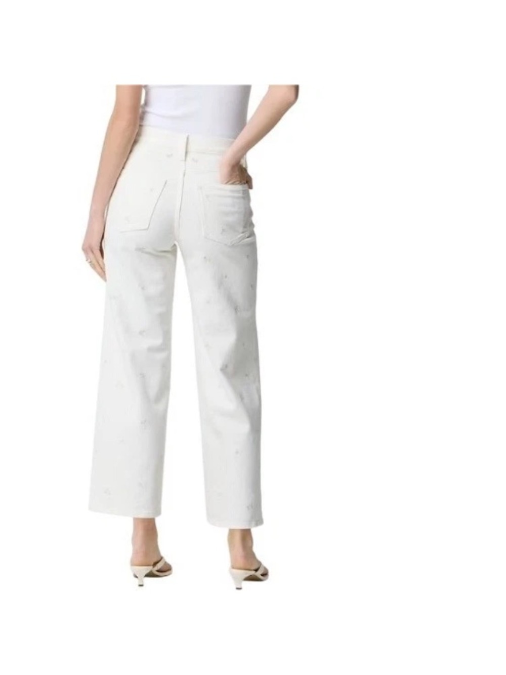 J. Crew Cream Embroidered Straight-Leg Jeans - Picture 8 of 8